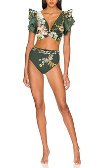 Çiçek Desenli Bikini Mayo ve Etek - Phentora