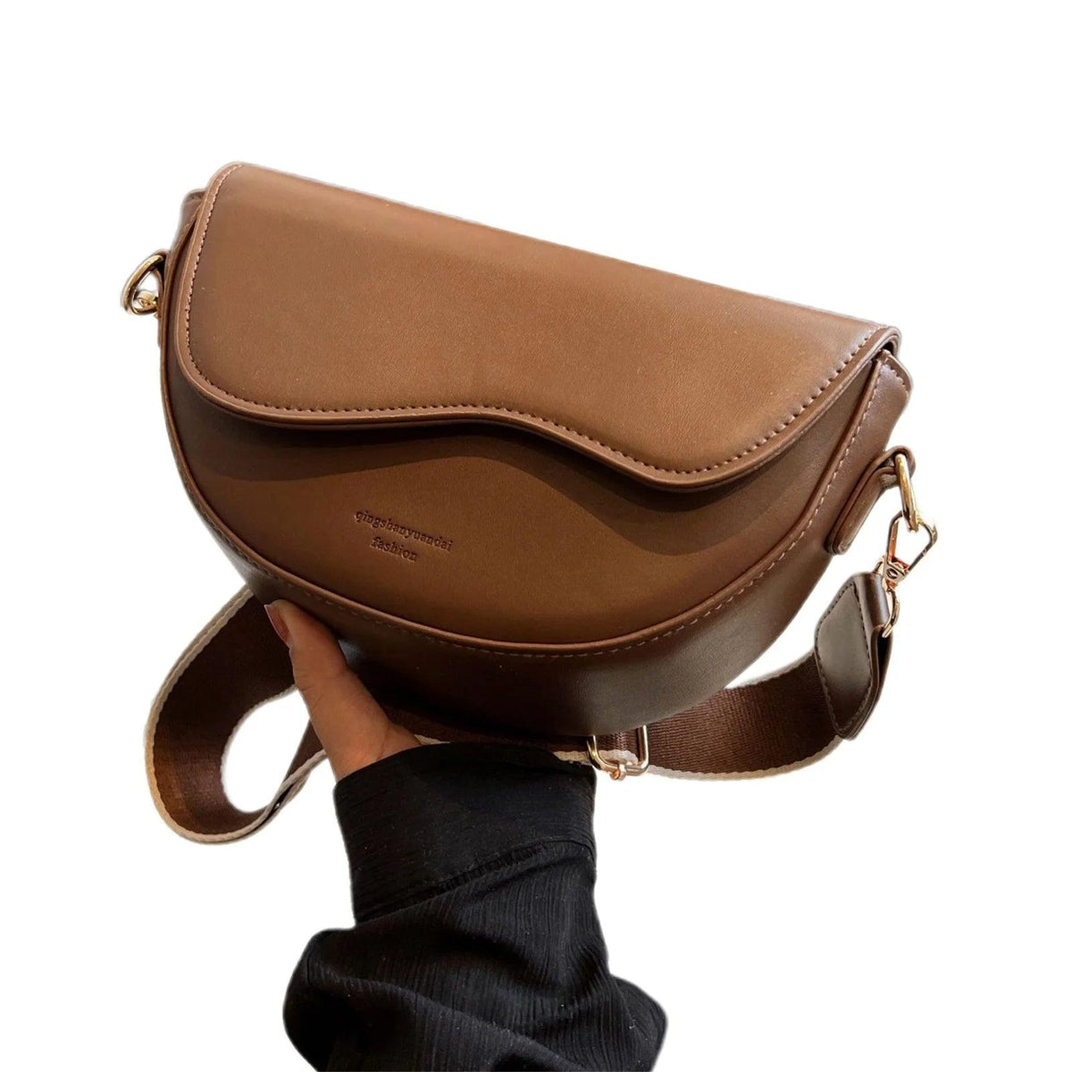 Minimalist Dalga Deri Crossbody Çanta - Phentora