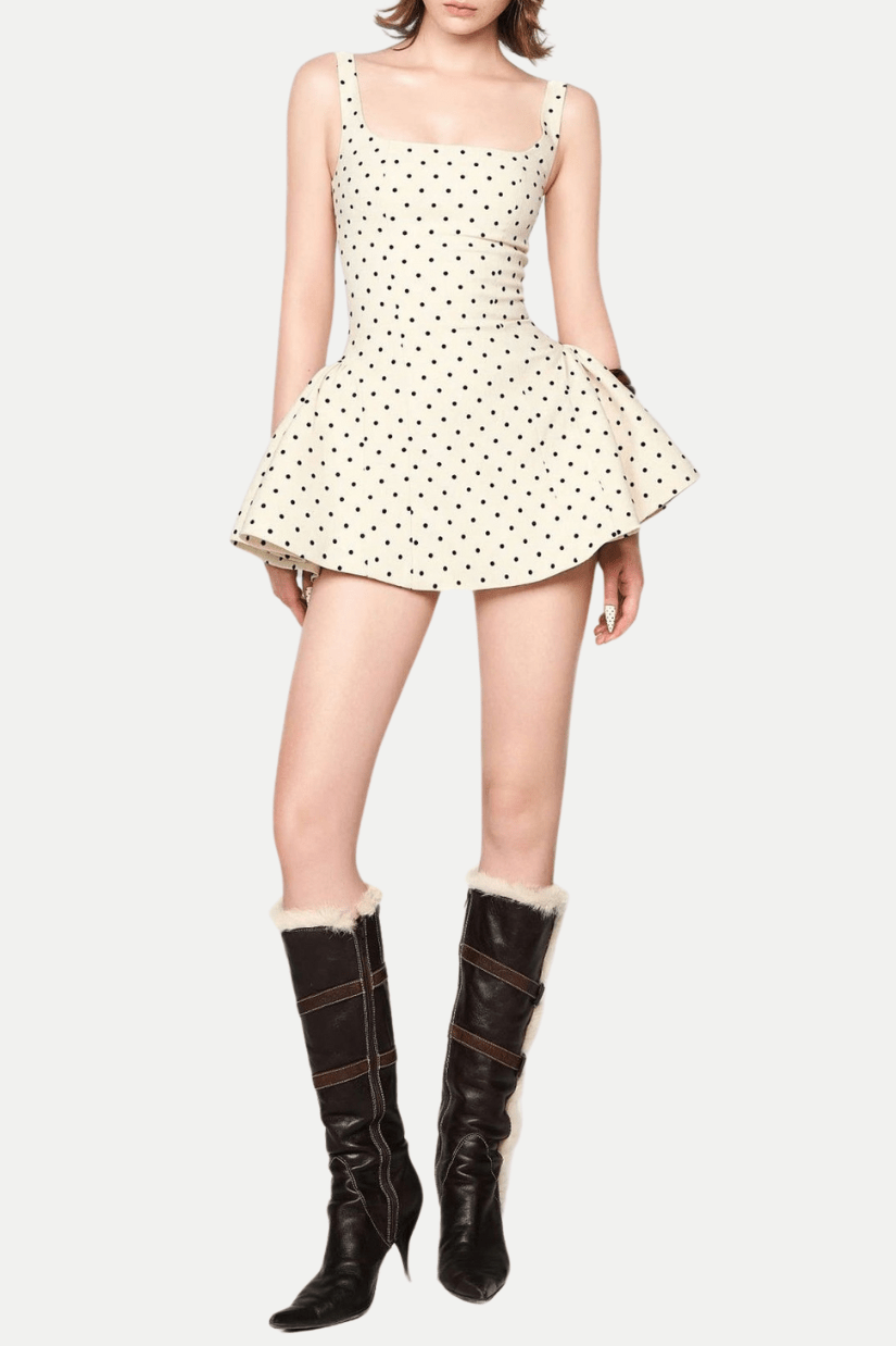 kuyio Polka Dot Mini Elbise - Phentora