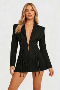 V Bağcıklı Blazer - Phentora