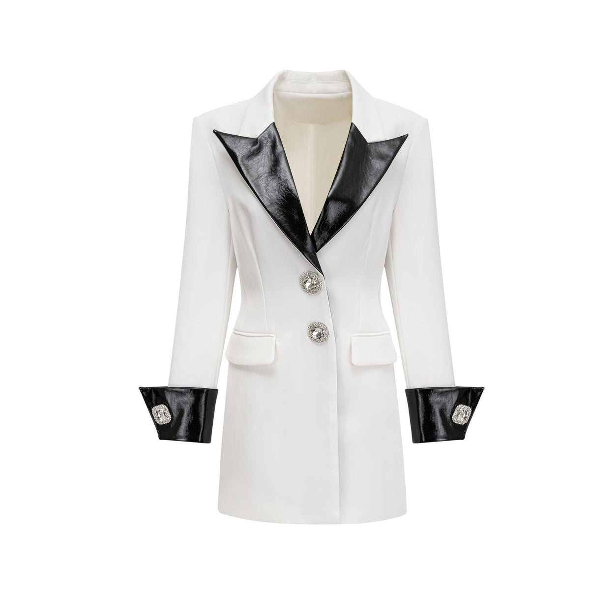 Aurora Siyah - Beyaz Blazer Elbise - Phentora