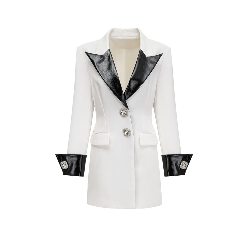 Aurora Siyah - Beyaz Blazer Elbise - Phentora