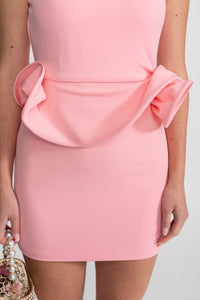 Heykelsi Peplum Detaylı Mini Elbise - Phentora