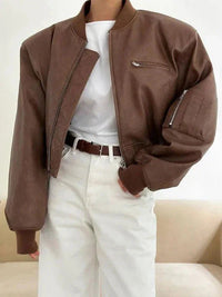 Camden Vintage Suni Deri Bomber Ceket - Phentora