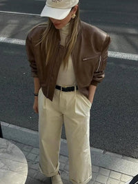 Camden Vintage Suni Deri Bomber Ceket - Phentora
