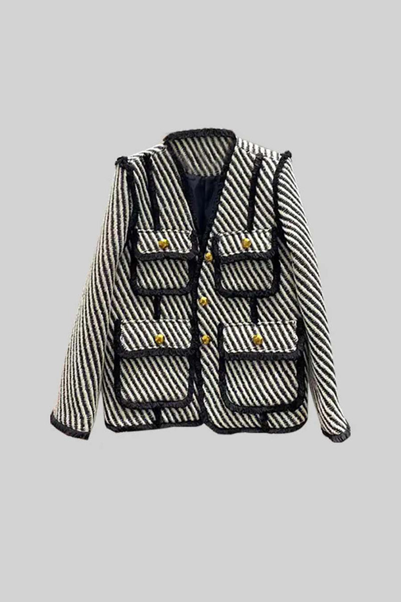 Çizgili Tüvit Blazer - Phentora